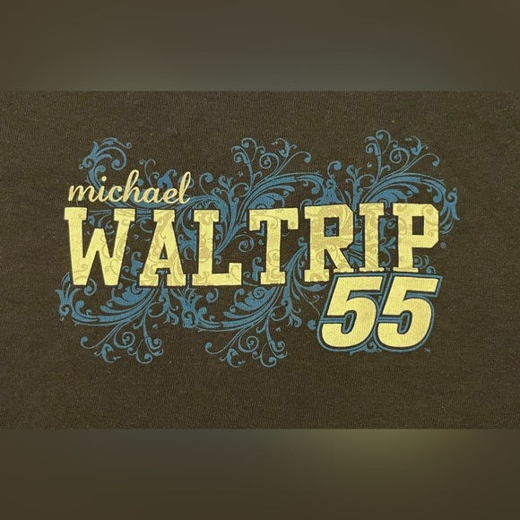 New with Tags size S small Chase Authentics Michael Waltrip 55 Tee Blue NASCAR - Picture 6 of 12